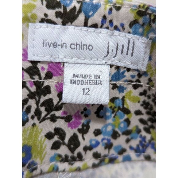 J.Jill Womens Multicolor Live In Chino Floral Straight Pencil Mini Skirt Size 12 - Picture 2 of 4